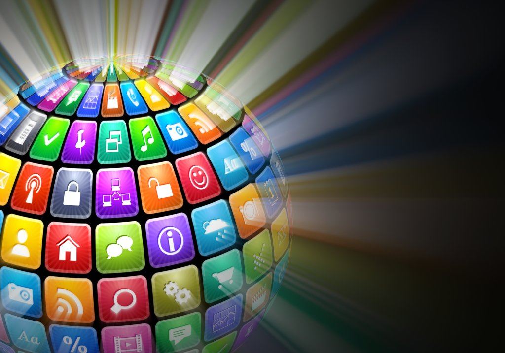 Glowing sphere from color application icons Glowing sphere from color application icons